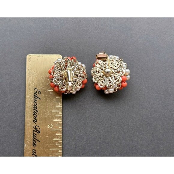 Vintage Japan bead Jewelry set - Multi Strand  necklace & clip on earrings - Picture 4 of 8